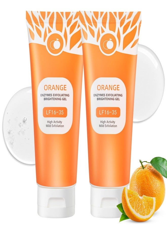 T.Chilyn 2 Pcs Orange Exfoliating Gel, Moisturizer Face Body Scrub Gel,Orange Enzymes Exfoliatings Gels,Deep Cleansing Moisturizing Facial Exfoliator,All Types Skin (200ml/7oz) - Image 1